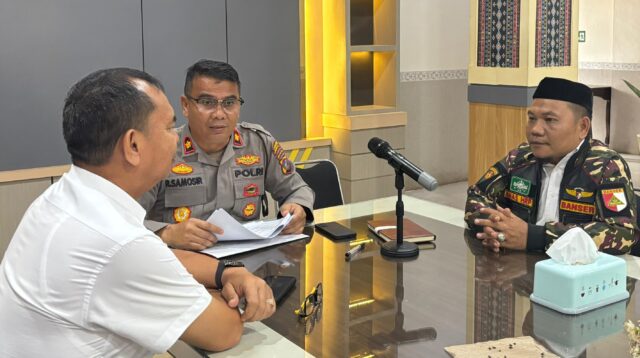 Bertemu Wakapolres PC Ansor Labusel Sampaikan Pesan Penutupan Total Dugaan Tempat Prostitusi